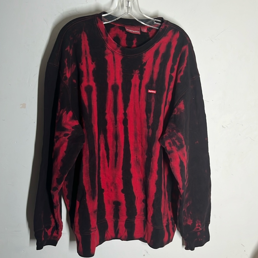 Supreme Small Box Crewneck Red Tie Dye Sz XL Sweatshirt